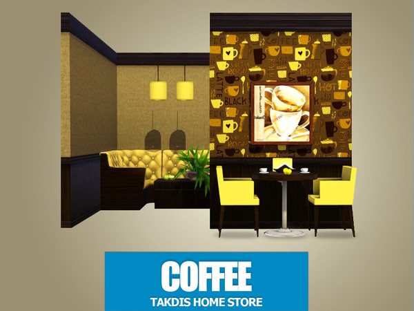 Sims 3 — Coffee 3 by Takdis — Coffee Pattern for a stylish cafe design! You can beautify your rooms with that pattern.