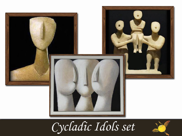 Sims 3 — evi Cycladic Idols set2 by evi — Cycladic art encompasses the visual art of the ancient Cycladic civilization,