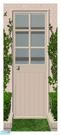 Sims 2 — BH Door - Half Glass 1Tile STRAIGHT by simtomatic — This object requires the Beach House Shuttered Window 2Tile,