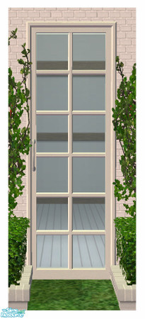 Sims 2 — BH Door - Full Glass 1Tile STRAIGHT by simtomatic — This object requires the Beach House Shuttered Window 2Tile,