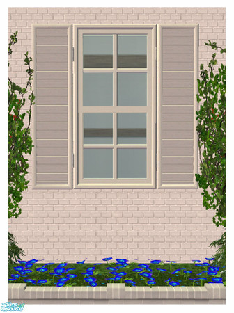 Sims 2 — BH Shuttered Short Window 2Tile Straight by simtomatic — This is the master file. You'll need this file in order