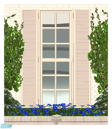 Sims 2 — BH Shuttered Long Window 2Tile Diagonal by simtomatic — In order to use this file, you'll need the Master File,