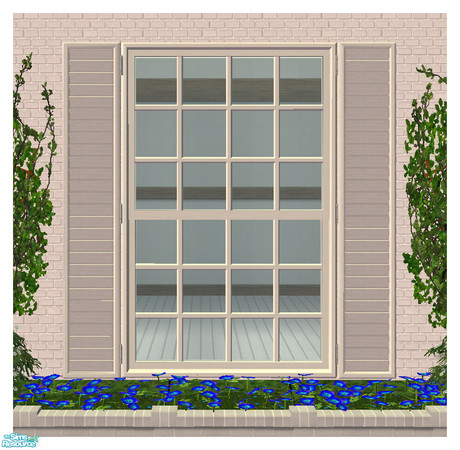 Sims 2 — BH Shuttered Long Window 3Tile Straight by simtomatic — In order to use this file, you'll need the Master File,
