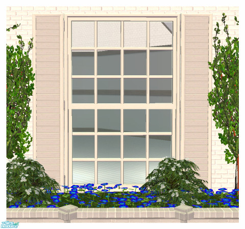 Sims 2 — BH Shuttered Long Window 3Tile Diagonal by simtomatic — In order to use this file, you'll need the Master File,