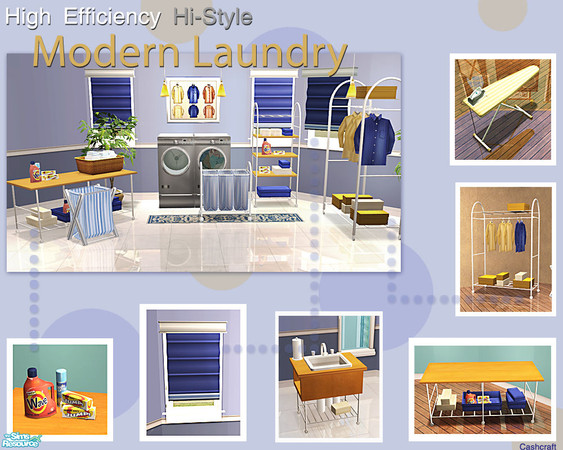 Sims 2 — Modern Laundry Extras by Cashcraft — Now that you\'ve installed a \"Hi-Efficiency Washer and Dryer\"