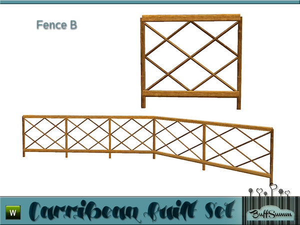 Sims 3 — Caribbean Built Fence B by BuffSumm — Part of the *Caribbean Built Set* ***TSRAA***