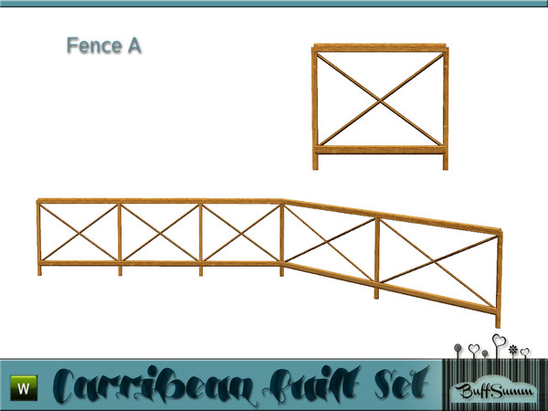 Sims 3 — Caribbean Built Fence A by BuffSumm — Part of the *Caribbean Built Set* ***TSRAA***