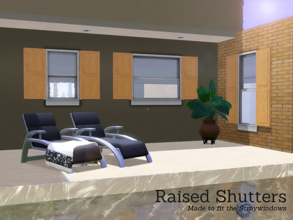 Sims 3 —  Raised Shutters by Angela — Raised shutters made to fit the Stray window and add-ons. Recolourable in 2