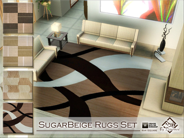 Sims 3 — SugarBeigeRugs set by Devirose — Soft design for these rugs, realistic,cream and earth colors.Ideal for modern