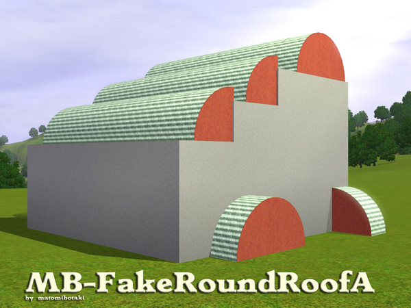 Sims 3 — MB-FakeRoundRoofA by matomibotaki — MB-FakeRoundRoofA, a quarter of a half rounded roof piece, 1,5 x 1 large, to