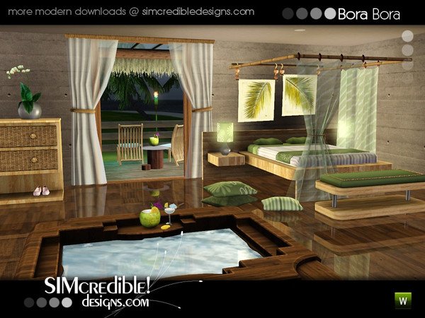 Sims 3 — Bora-Bora by SIMcredible! — paradisiacal inspired bedroom by SIMcredibledesigns.com available at TSR