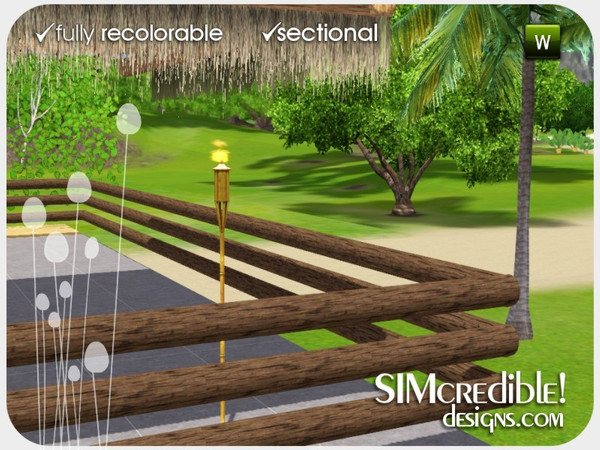 Sims 3 — Bora-Bora Fence by SIMcredible! — by SIMcredibledesigns.com available at TSR