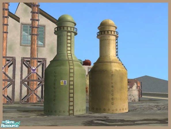 Sims 2 — Self-standing Chemical Tank by Cyclonesue — An industrial decorative item in two colours (found under