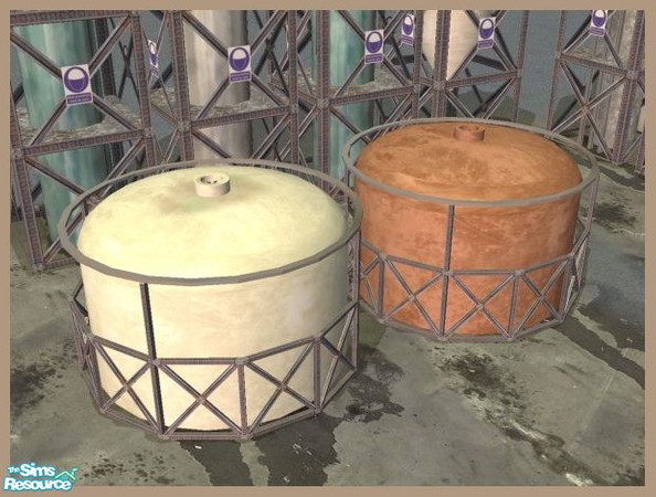 Sims 2 — Large Modern Gas Tank by Cyclonesue — An industrial decorative item in two colours (found under Decorative/Misc)