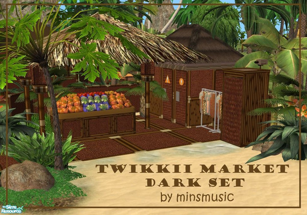 Sims 2 — TwikkiMarket Dark Set by minsmusic — Part one in a series for community lots, made especially for Bon Voyage's