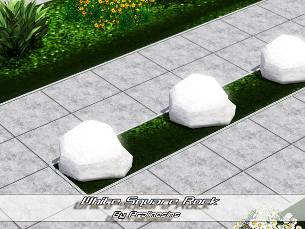 Sims 3 — White Square Rock by Pralinesims — By Pralinesims