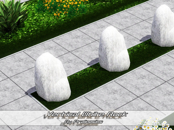 Sims 3 — Vertical White Rock by Pralinesims — By Pralinesims