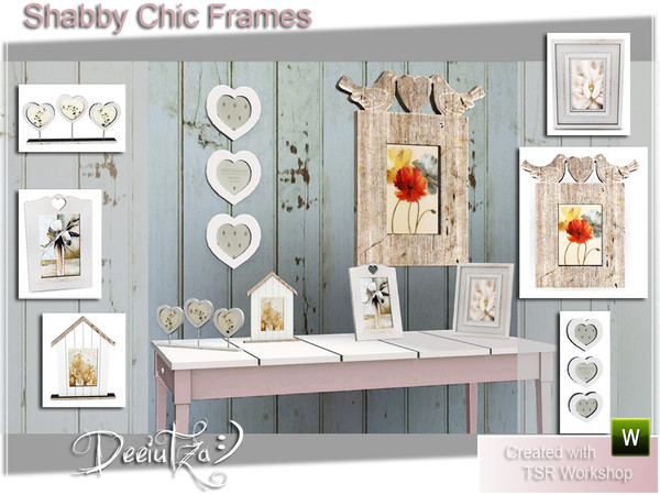Sims 3 — Shabby Chic Frames by deeiutza — Here is a new shabby chic set, this time for decorating the homes of your Sims.