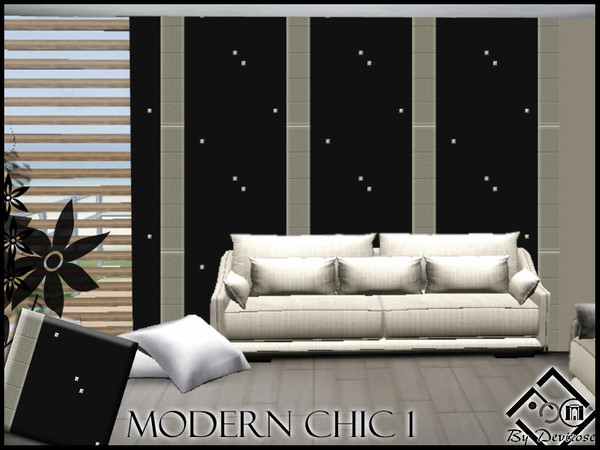 Sims 3 — Modern Chic 1 by Devirose — Black elegant pattern-Created with tool CAP of EA-base game compatible,no need