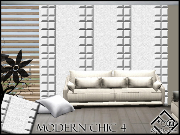 Sims 3 — Modern Chic 4 by Devirose — White elegant pattern-Created with tool CAP of EA-base game compatible,no need