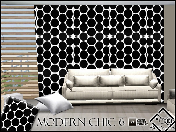 Sims 3 — Modern Chic 6 by Devirose — Black and white elegant pattern-Created with TSR Workshop-base game compatible,no