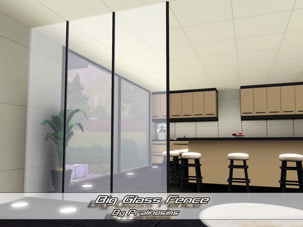 Sims 3 — Big Glass Fence by Pralinesims — By Pralinesims
