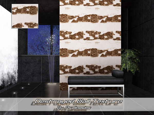 Sims 3 — Destroyed Wall Texture by Pralinesims — By Pralinesims under: Masonry