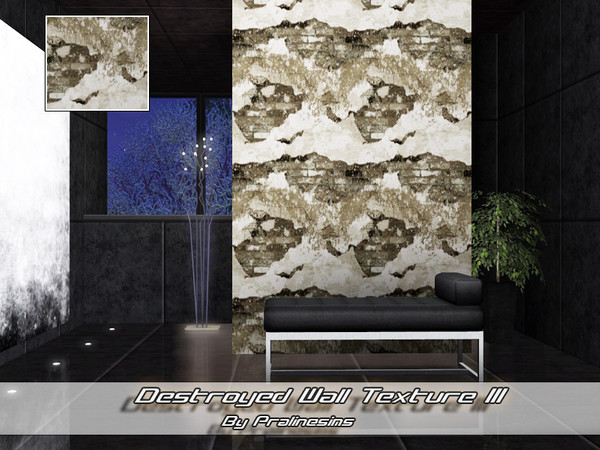 Sims 3 — Destroyed Wall Texture III by Pralinesims — By Pralinesims under: Masonry