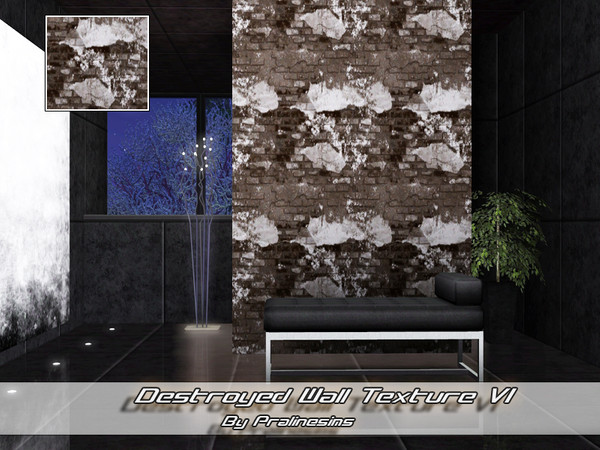 Sims 3 — Destroyed Wall Texture VI by Pralinesims — By Pralinesims under: Masonry