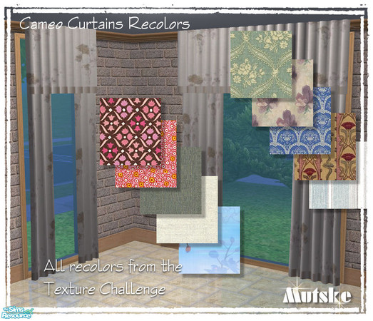 Sims 2 — Texture Challenge Cameo Curtains by Mutske — Collections of Cameo Curtain in Texture Challenge.