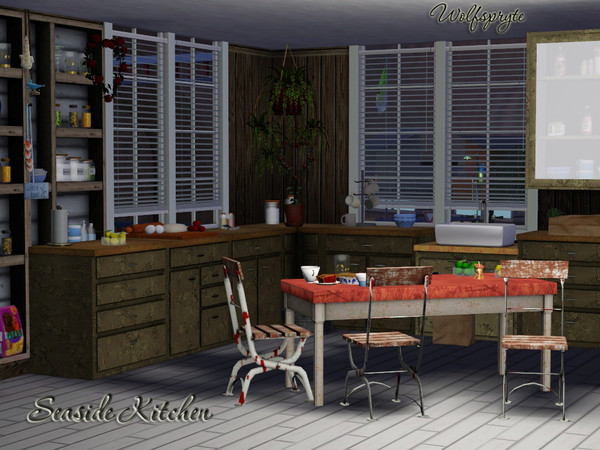 Sims 3 — Seaside Kitchen Collection by wolfspryte — And, I'm back with the next set in the Seaside Series.. the kitchen!