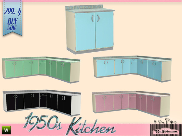 Sims 3 — 1950s Kitchen Counter A by BuffSumm — Let your Sim rock the 50ies! Teengirls in Petticoat, Elvis and