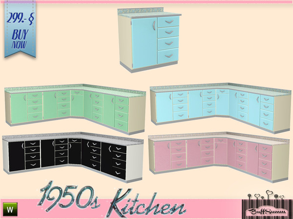 Sims 3 — 1950s Kitchen Counter D by BuffSumm — Let your Sim rock the 50ies! Teengirls in Petticoat, Elvis and