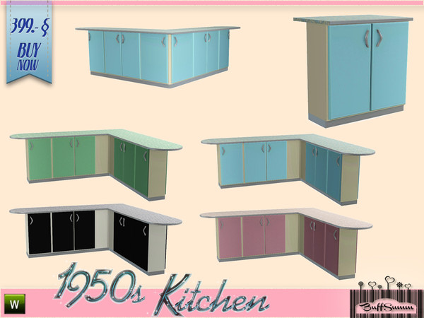 Sims 3 — 1950s Kitchen Counterisland A by BuffSumm — Let your Sim rock the 50ies! Teengirls in Petticoat, Elvis and