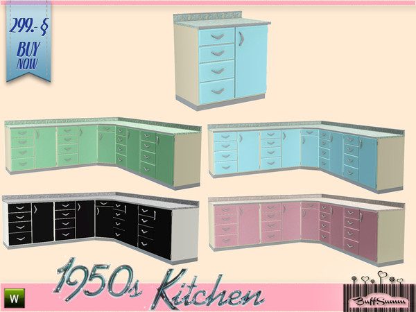 Sims 3 — 1950s Kitchen Counter C by BuffSumm — Let your Sim rock the 50ies! Teengirls in Petticoat, Elvis and