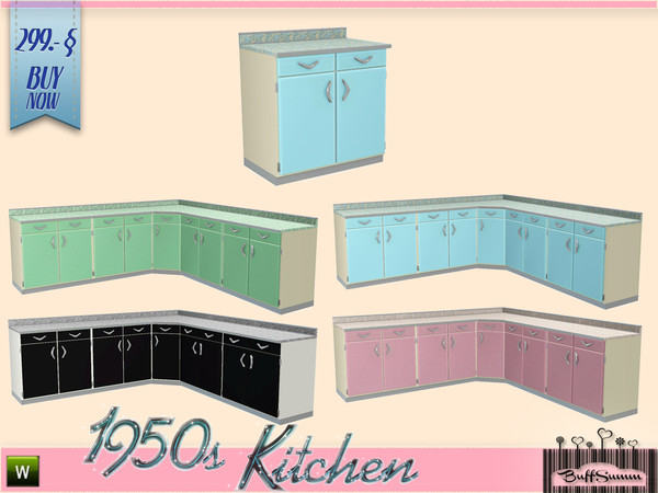 Sims 3 — 1950s Kitchen Counter B by BuffSumm — Let your Sim rock the 50ies! Teengirls in Petticoat, Elvis and