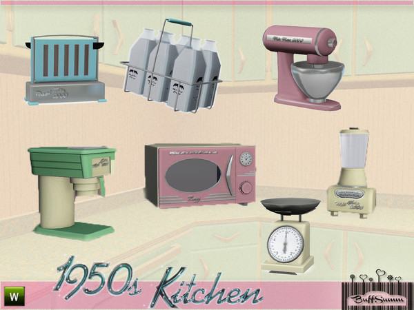Sims 3 — 1950s Kitchen Part 2 by BuffSumm — Let your Sim rock the 50ies! Teengirls in Petticoat, Elvis and Rock'n'Roll.