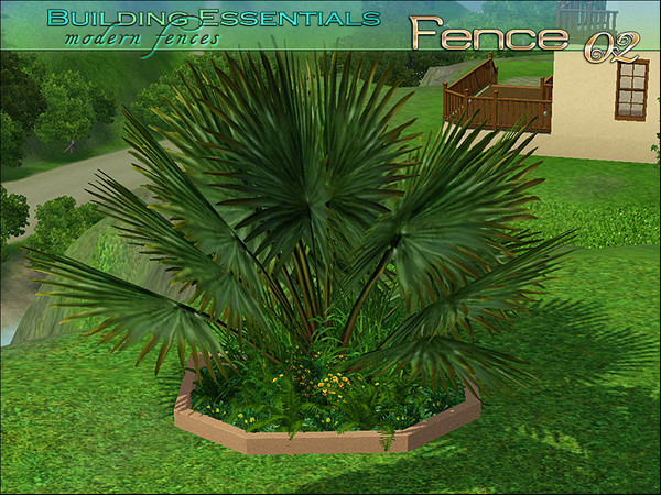 Sims 3 — Modern Fence 02 by Playful — A modern solid trim for common design aesthetics.