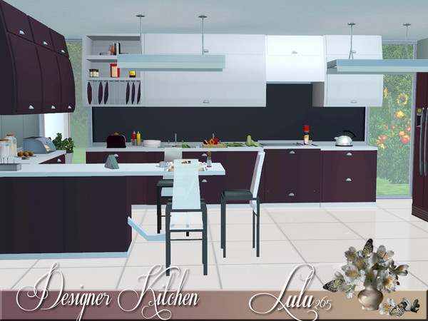 Sims 3 — Designer Kitchen by Lulu265 — The last in the Designer Series a Modern Kitchen in striking Purple, with a