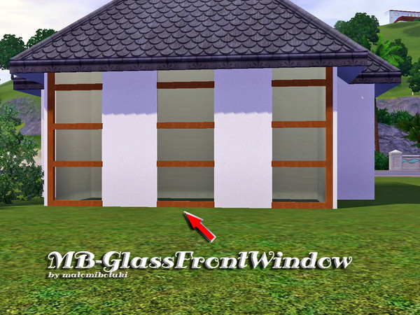Sims 3 — MB-GlassFrontWindow by matomibotaki — MB-GlassFrontWindow, middle part of the window set, with mouldings and