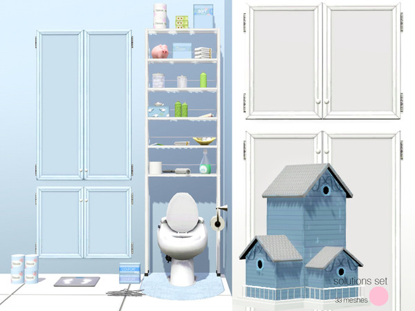 Sims 3 — Solutions Set by DOT — Solutions Set. Built in look of closets, excellent for garage, hallway and bathroom
