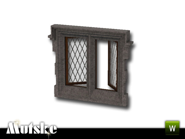 Sims 3 — Tudor Window Counter Open 2x1 by Mutske — Tudor style window with traditional material like wood, stone and