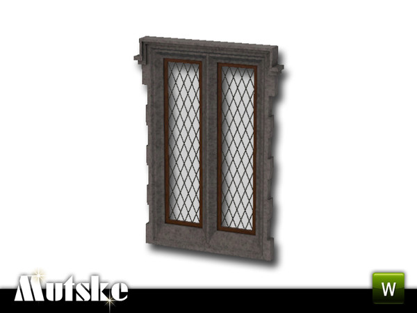 Sims 3 — Tudor Window Tall 2x1 by Mutske — Tudor style window with traditional material like wood, stone and lead. 4