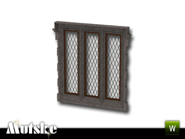 Sims 3 — Tudor Window Tall 3x1 by Mutske — Tudor style window with traditional material like wood, stone and lead. 4
