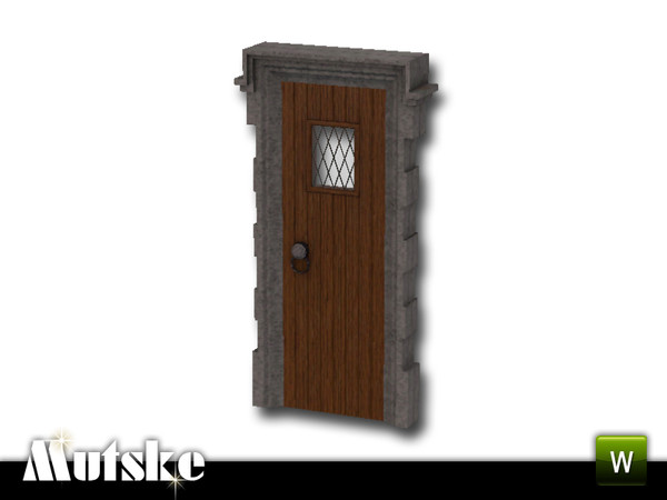 Sims 3 — Tudor Door Glass 1x1 by Mutske — Tudor style door with traditional material like wood, stone and lead. 4
