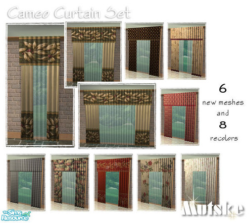Sims 2 — Cameo Curtain Set by Mutske — 