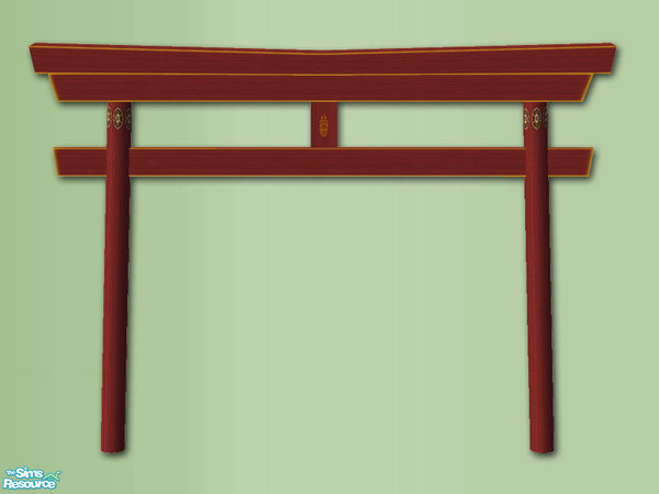 Sims 2 — Oriental Torii Gate - Mesh by Shakeshaft — Part of a set of objects for you to create an Oriental Style Garden