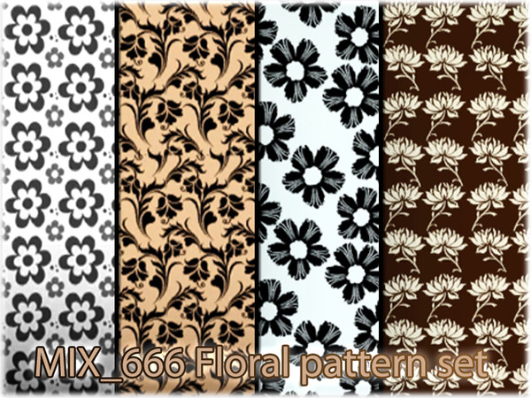Sims 3 — Mix_666 Floral pattern set by mix_666 — This set contains 4 New patterns for your game. I hope you like them! ^^