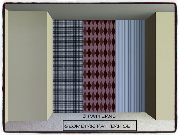 Sims 3 — Geometric_Pattern_Set [*00*] by Xodess — This set consists of three different geometric patterns for your game.