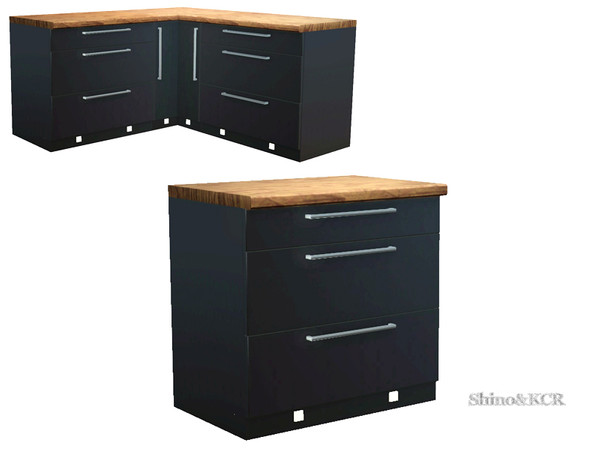 Sims 3 — Kitchen Solitude - Counter with Drawers by ShinoKCR — dark shadows on the Countertop fixed on Sept. 24. 2012
